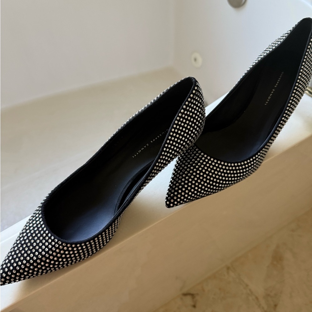 Giuseppe Zanotti Black and White Polka Dot Heels